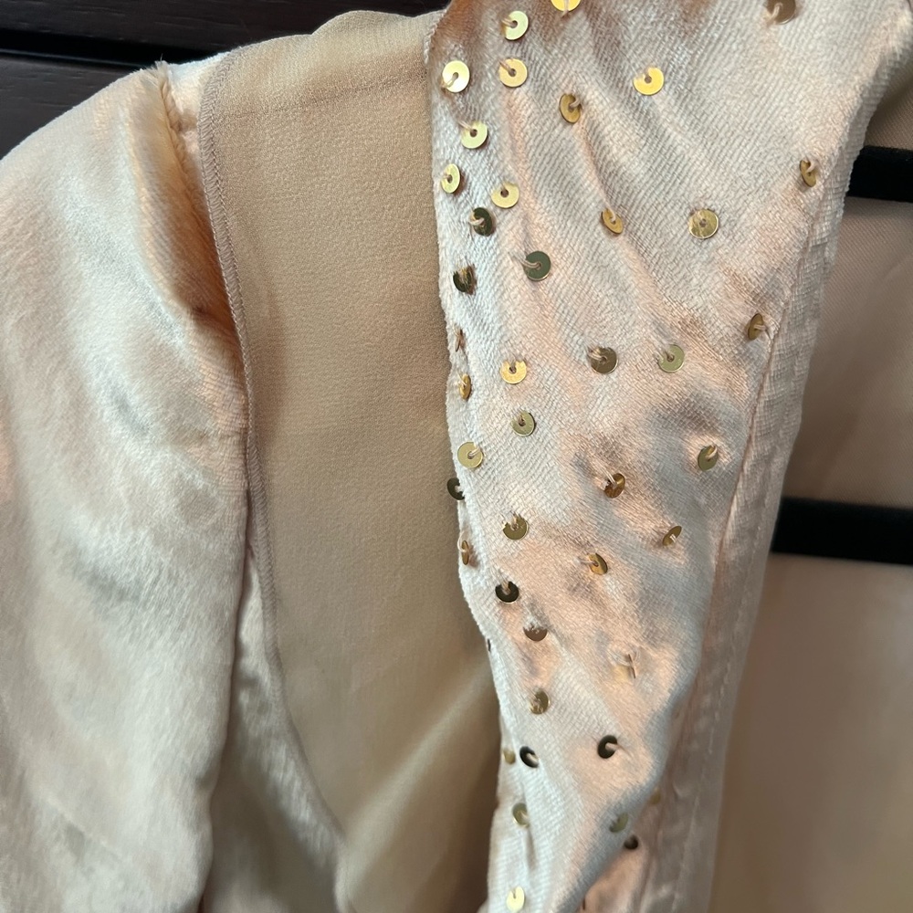 Bebe Vintage Gold Embellished Blazer Jacket. Size 2. - Picture 6 of 16